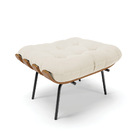 Kit 01 Poltrona E 01 Puff Costela Veludo Base Metálica Preto