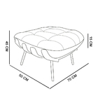 Kit 01 Poltrona E 01 Puff Costela Veludo Base Metálica Preto