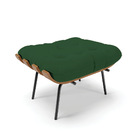 Kit 01 Poltrona E 01 Puff Costela Veludo Base Metálica Preto