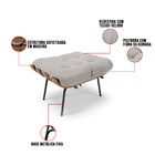 Kit 01 Poltrona E 01 Puff Costela Veludo Base Metálica Preto