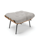 Kit 01 Poltrona E 01 Puff Costela Veludo Base Metálica Preto