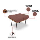 Kit 01 Poltrona E 01 Puff Costela Veludo Base Metálica Preto