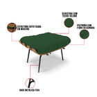 Kit 01 Poltrona E 01 Puff Costela Veludo Verde Base Metálica