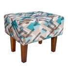 Kit 01 Poltrona E 01 Puff Decorativo Lívia Estampado Traçado