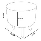 Kit 01 Poltrona E 01 Puff Dora Suede Grafite Pés Palito Casta