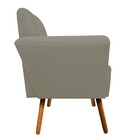 Kit 01 Poltrona E 01 Puff Dora Suede Marrom Rato Pés Palito D