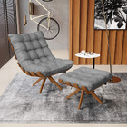 Kit 01 Poltrona E 01 Puff Giratório Costela Veludo Grafite A1