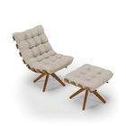 Kit 01 Poltrona E 01 Puff Giratório Costela Veludo Luxo Base