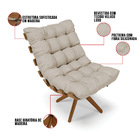 Kit 01 Poltrona E 01 Puff Giratório Costela Veludo Luxo Base