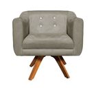 Kit 01 Poltrona E 01 Puff Julia Giratório Suede Com Strass Ba