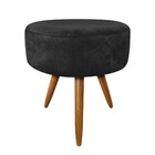 Kit 01 Poltrona E 01 Puff Larissa Suede Pés Palito Castanho M