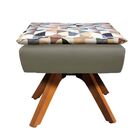 Kit 01 Poltrona E 01 Puff Opala Giratório D87 Com Suede Base