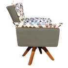 Kit 01 Poltrona E 01 Puff Opala Giratório D87 Com Suede Base