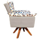 Kit 01 Poltrona E 01 Puff Opala Giratório D87 Com Suede Base