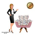 Kit 01 Poltrona E 01 Puff Opala Giratório D87 Com Suede Base