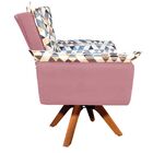 Kit 01 Poltrona E 01 Puff Opala Giratório D87 Com Suede Base