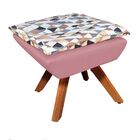 Kit 01 Poltrona E 01 Puff Opala Giratório D87 Com Suede Base