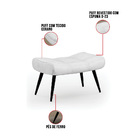 Kit 01 Poltrona E 01 Puff Sher Corano Branco Pés Palito De Fe