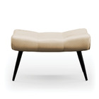 Kit 01 Poltrona E 01 Puff Sher Facto Bege Pés Palito De Ferro