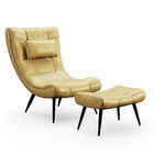 Kit 01 Poltrona E 01 Puff Sher Facto Dourado Pés Palito De Fe