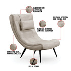 Kit 01 Poltrona E 01 Puff Sher Facto Pérola Dunas Pés Palito