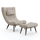 Kit 01 Poltrona E 01 Puff Sher Facto Pérola Dunas Pés Palito