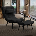 Kit 01 Poltrona E 01 Puff Sher Facto Pés Palito De Ferro - D'