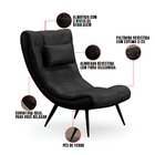 Kit 01 Poltrona E 01 Puff Sher Facto Pés Palito De Ferro - D'