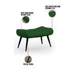 Kit 01 Poltrona E 01 Puff Sher Veludo Luxo Verde A136 Pés Pal