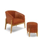 Kit 01 Poltrona E 01 Puff Stella Corano Nozes Base Madeira Ca