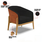 Kit 01 Poltrona E 01 Puff Stella Corano Nozes Com Linho Preto