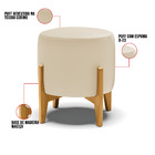 Kit 01 Poltrona E 01 Puff Stella Corino Base Madeira Castanho