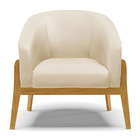 Kit 01 Poltrona E 01 Puff Stella Corino Base Madeira Castanho