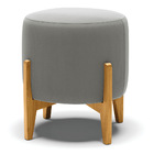 Kit 01 Poltrona E 01 Puff Stella Suede Base Madeira Castanho