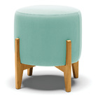 Kit 01 Poltrona E 01 Puff Stella Suede Base Madeira Castanho