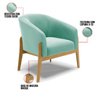 Kit 01 Poltrona E 01 Puff Stella Suede Base Madeira Castanho