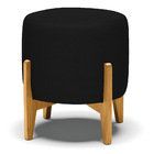 Kit 01 Poltrona E 01 Puff Stella Veludo Luxo Preto A81 Base M