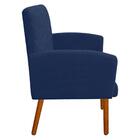 Kit 01 Poltrona E 01 Puff Veronês Azul Marinho Pés Palito