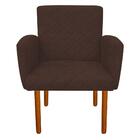 Kit 01 Poltrona E 01 Puff Veronês Marrom Pés Palito Castanho