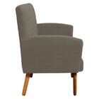 Kit 01 Poltrona E 01 Puff Veronês Suede Marrom Rato Pés Palit