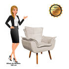 Kit 01 Poltrona Opala Com 01 Puff Opala  - Bege