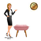 Kit 01 Poltrona Opala Com 01 Puff Opala  - Rose