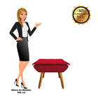 Kit 01 Poltrona Opala Com 01 Puff Opala Suede Vermelho Pés Pa