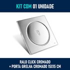 Kit 01 - Ralo Click De Inox 15x15 Cm + Porta Grelha Cromado