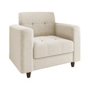 Kit 01 Sofá 03 Lugares E 01 Poltrona Arezzo Linho Bege A19 Pé