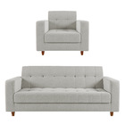 Kit 01 Sofá 03 Lugares E 01 Poltrona Arezzo Linho Cinza A05 P