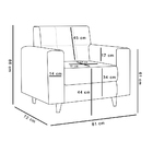 Kit 01 Sofá 03 Lugares E 01 Poltrona Arezzo Linho Palha A32 P