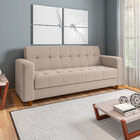 Kit 01 Sofá 03 Lugares E 01 Poltrona Arezzo Linho Pés Chanfra