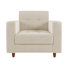 Kit 01 Sofá 3 Lugares E 02 Poltronas Arezzo Linho Pés Chanfra