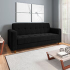 Kit 01 Sofá 3 Lugares E 02 Poltronas Arezzo Linho Preto A79 P